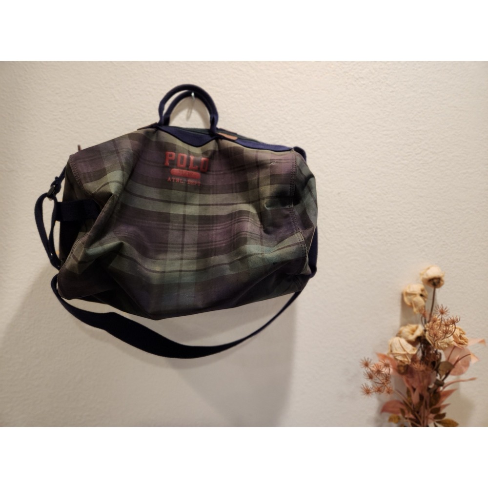 Polo Ralph Lauren ATHL. DEPT.‎ Blackwatch Tartan Duffle Bag 18x12 Vintage